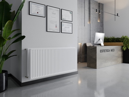 Mexen CH30 Hygiene grzejnik płytowy 300 x 1800 mm, podłączenie boczne, 1570 W, biały - W430H-030-180-00