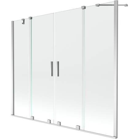 Mexen Velar Duo parawan nawannowy 2-skrzydłowy rozsuwany 190 x 150 cm, transparent, chrom - 896-190-000-02-01