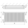 Mexen CH30 Hygiene grzejnik płytowy 400 x 1000 mm, podłączenie boczne, 1096 W, biały - W430H-040-100-00