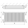 Mexen CH30 Hygiene grzejnik płytowy 400 x 1400 mm, podłączenie boczne, 1535 W, biały - W430H-040-140-00