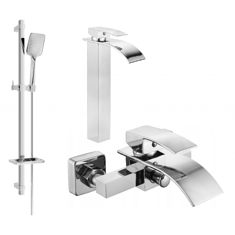 Mexen Aries DQ62 zestaw wannowy, chrom - 744813DQ62-00