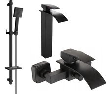 Mexen Aries DQ45 zestaw wannowy, czarny - 744813DQ45-70