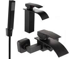 Mexen Aries R77 zestaw wannowy, czarny - 744803R77-70