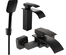 Mexen Aries R62 zestaw wannowy, czarny - 744803R62-70