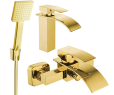 Mexen Aries R45 zestaw wannowy, złoty - 744803R45-50