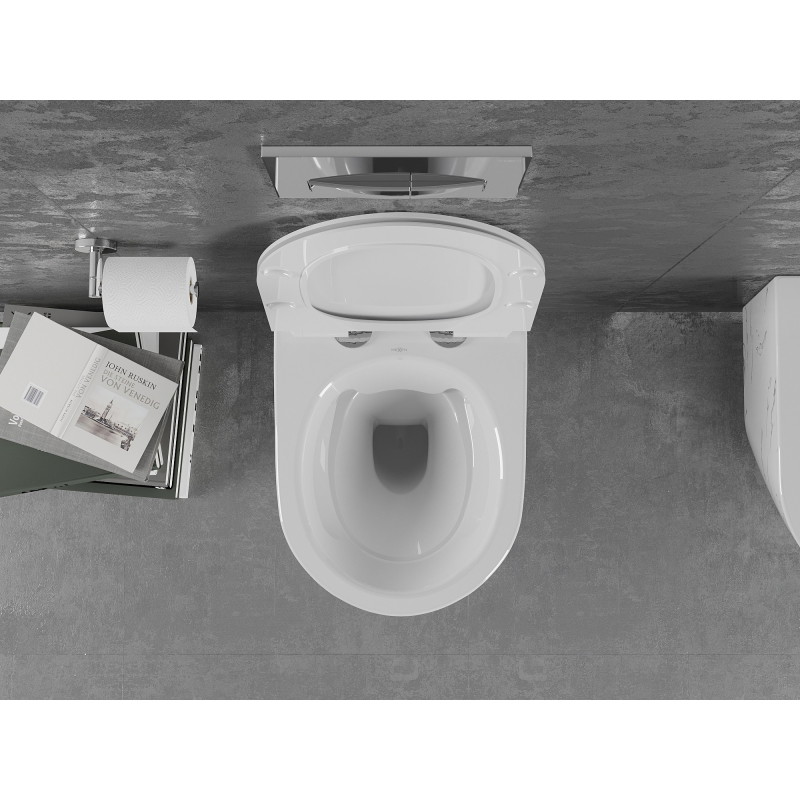 Mexen Lena miska wc Rimless z deską wolnoopadającą slim, duroplast, biała kamień - 30224093