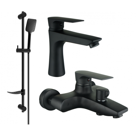 Mexen Axel DF62 zestaw wannowy, czarny - 73803DF62-70