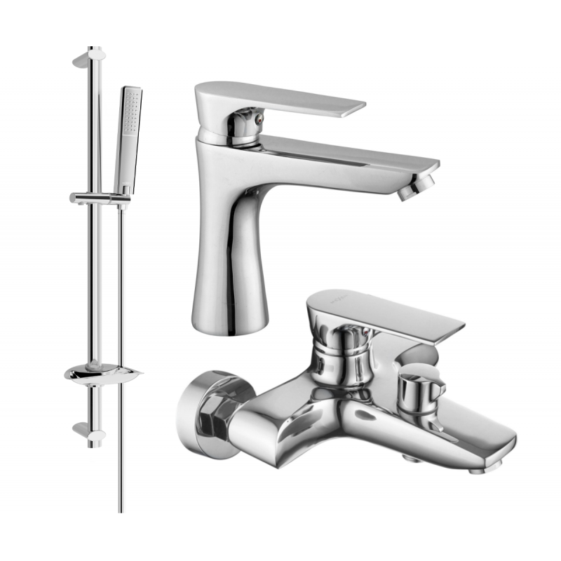 Mexen Axel DB72 zestaw wannowy, chrom - 73803DB72-00