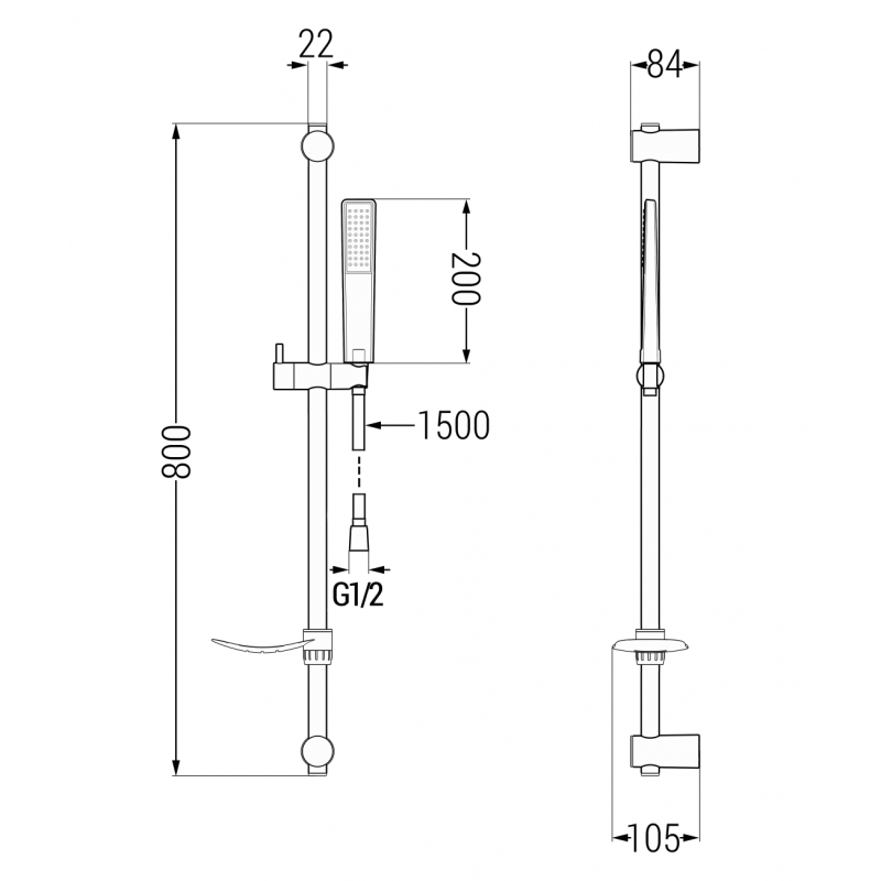 Mexen Axel DF72 zestaw wannowy, chrom - 73813DF72-00