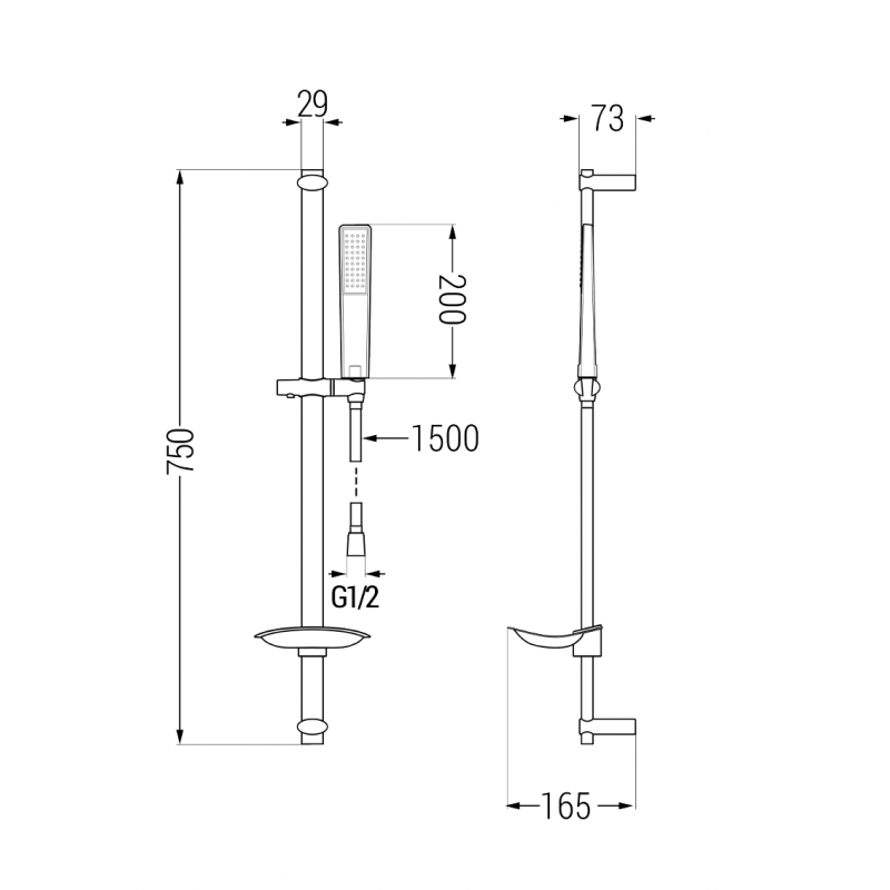 Mexen Axel DB72 zestaw wannowy, chrom - 73813DB72-00