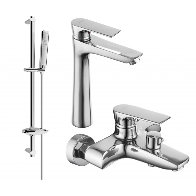 Mexen Axel DB72 zestaw wannowy, chrom - 73813DB72-00