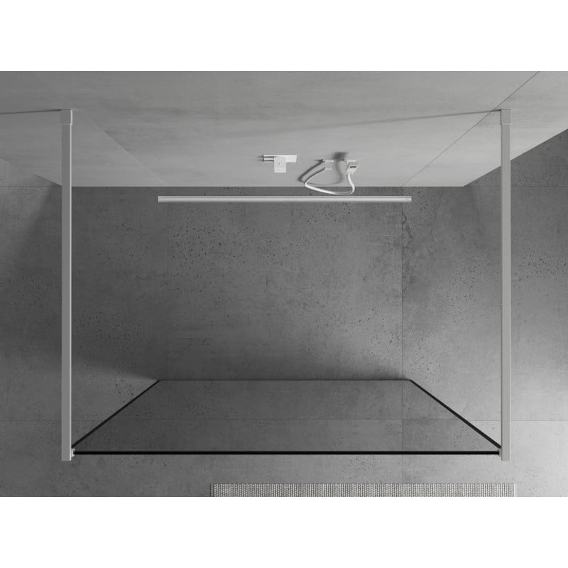 Mexen Kioto ścianka prysznicowa wolnostojąca 150 x 200 cm, czarna ramka 8 mm, biała - 800-150-002-20-70