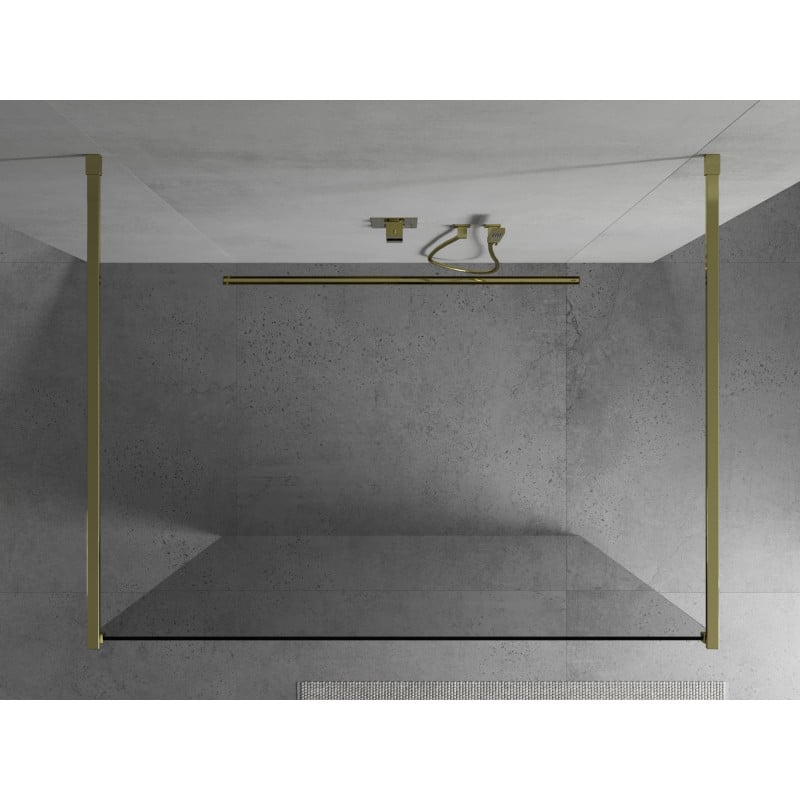Mexen Kioto ścianka prysznicowa wolnostojąca 105 x 200 cm, transparent 8 mm, złota - 800-105-002-50-00