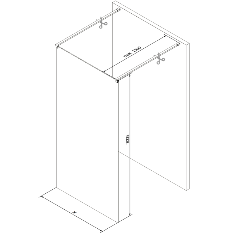 Mexen Kioto ścianka prysznicowa wolnostojąca 125 x 200 cm, transparent 8 mm, złota - 800-125-002-50-00