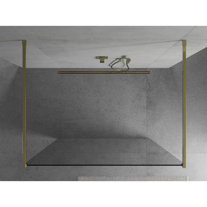 Mexen Kioto ścianka prysznicowa wolnostojąca 145 x 200 cm, transparent 8 mm, złota - 800-145-002-50-00