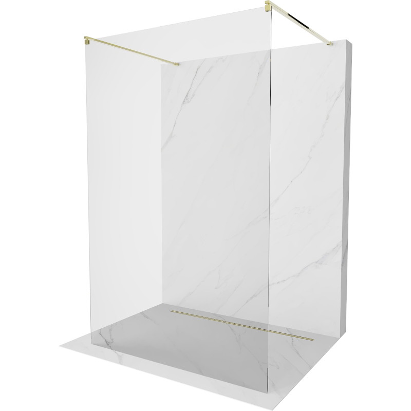 Mexen Kioto ścianka prysznicowa wolnostojąca 170 x 200 cm, transparent 8 mm, złota - 800-170-002-50-00