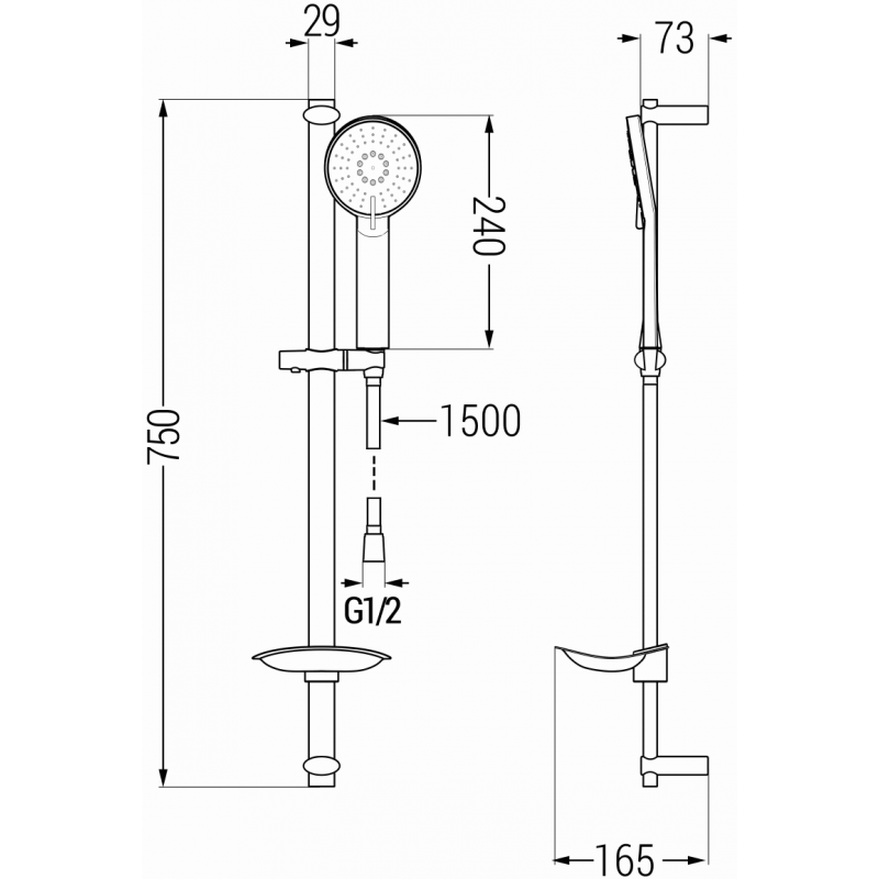 Mexen Axel DB40 zestaw wannowy, czarny - 73813DB40-70
