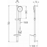 Mexen Axel DB40 zestaw wannowy, czarny - 73813DB40-70