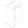 Mexen Kioto ścianka prysznicowa wolnostojąca 125 x 200 cm, transparent 8 mm, czarna - 800-125-002-70-00