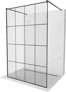 Mexen Kioto ścianka prysznicowa wolnostojąca 150 x 200 cm, czarna kratka 8 mm, czarna - 800-150-002-70-77