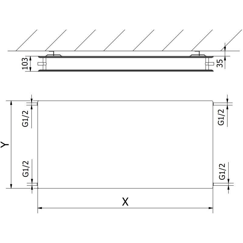 Mexen CHF20 Hygiene Flat grzejnik płytowy 300 x 700 mm, podłączenie boczne, 398 W, antracyt - W420HF-030-070-66