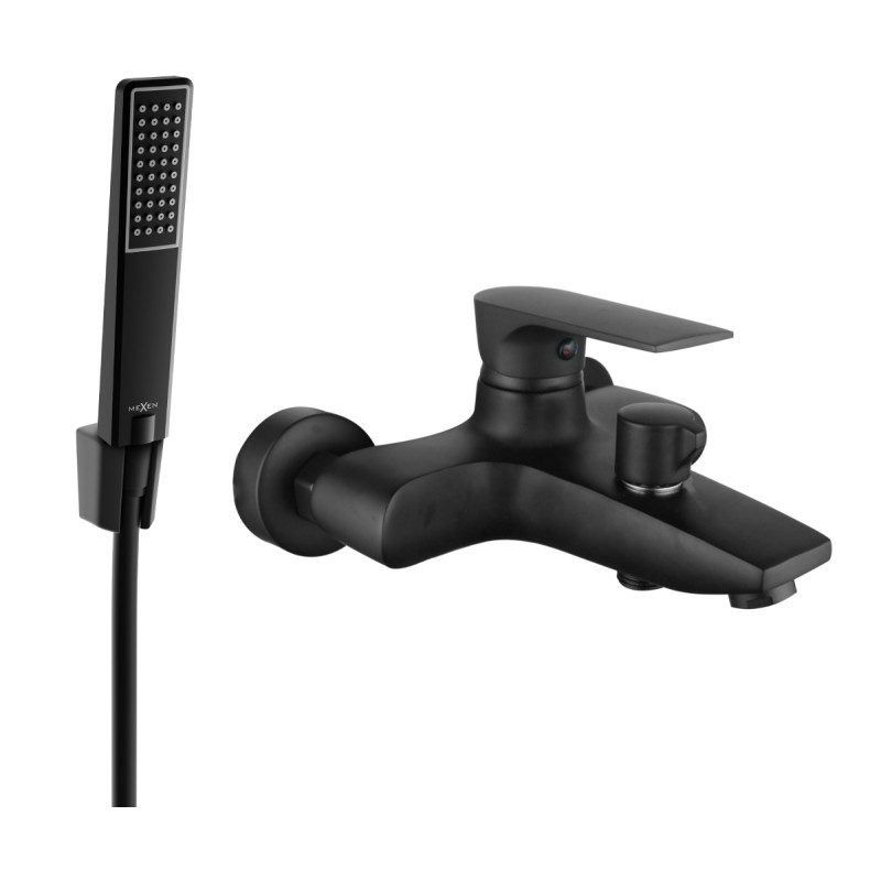 Mexen Axel R72 bateria wannowa z zestawem prysznicowym, czarna - 7383R72-70
