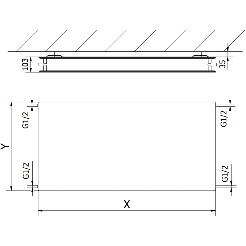 Mexen CHF20 Hygiene Flat grzejnik płytowy 500 x 1600 mm, podłączenie boczne, 1380 W, antracyt - W420HF-050-160-66