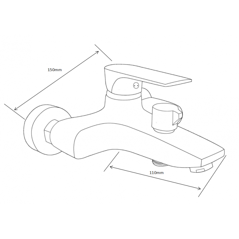 Mexen Axel R40 bateria wannowa z zestawem prysznicowym, czarna - 7383R40-70