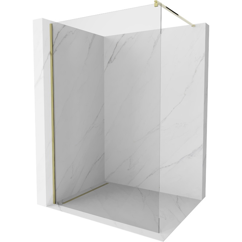 Mexen Kioto ścianka prysznicowa Walk-in 115 x 200 cm, transparent 8 mm, złota - 800-115-101-50-00