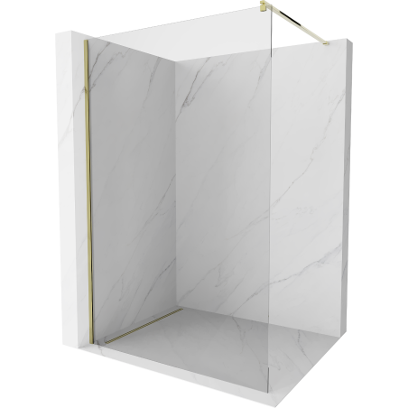 Mexen Kioto ścianka prysznicowa Walk-in 135 x 200 cm, transparent 8 mm, złota - 800-135-101-50-00