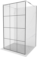 Mexen Kioto ścianka prysznicowa wolnostojąca 110 x 200 cm, czarna kratka 8 mm, chrom - 800-110-002-01-77