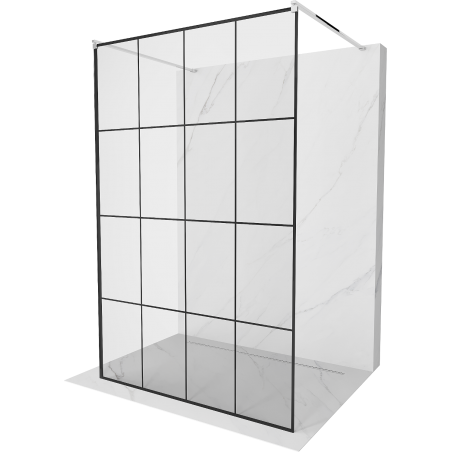 Mexen Kioto ścianka prysznicowa wolnostojąca 150 x 200 cm, czarna kratka 8 mm, chrom - 800-150-002-01-77