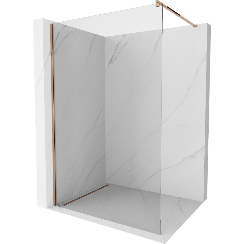 Mexen Kioto ścianka prysznicowa Walk-in 55 x 200 cm, transparent 8 mm, różowe złoto - 800-055-101-60-00