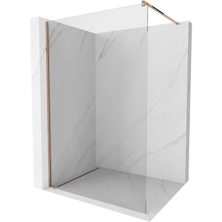 Mexen Kioto ścianka prysznicowa Walk-in 85 x 200 cm, transparent 8 mm, różowe złoto - 800-085-101-60-00