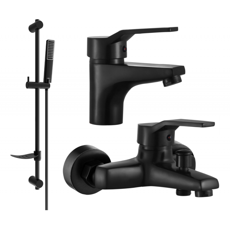 Mexen Caro DF72 zestaw wannowy, czarny - 746603DF72-70