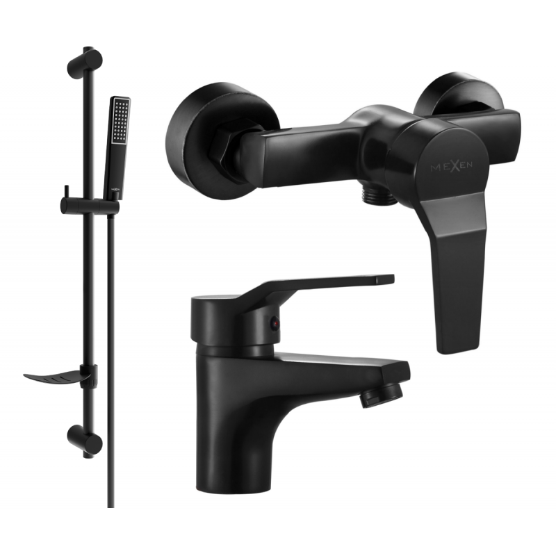 Mexen Caro DF72 zestaw prysznicowy, czarny - 746604DF72-70