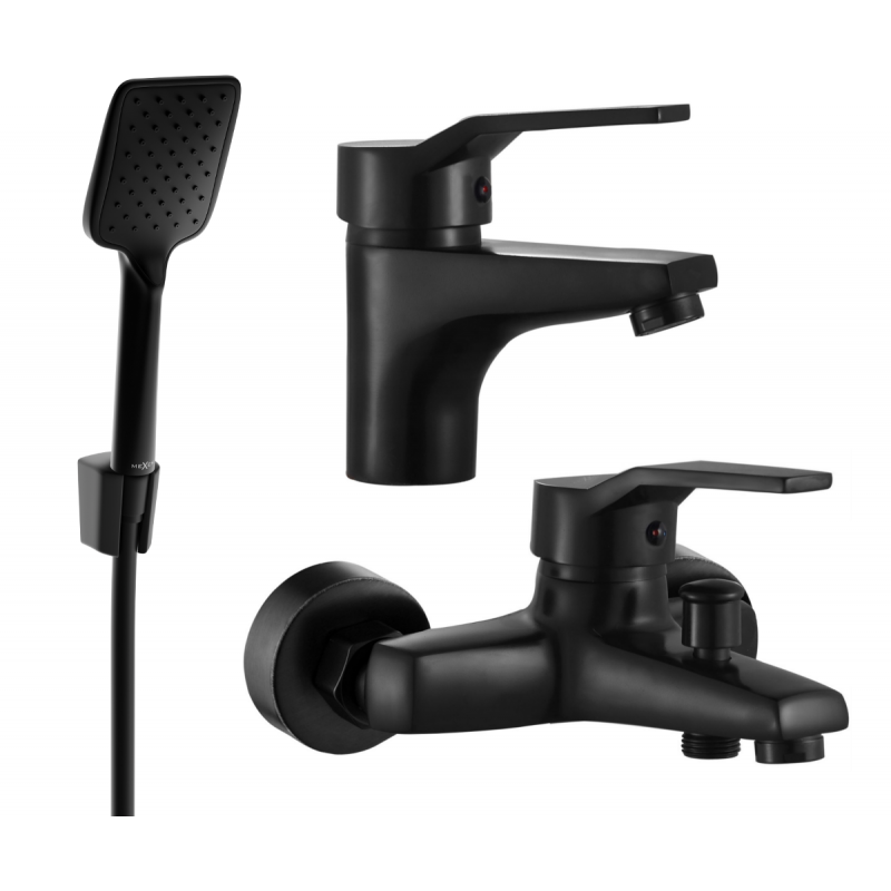 Mexen Caro R62 zestaw wannowy, czarny - 746603R62-70