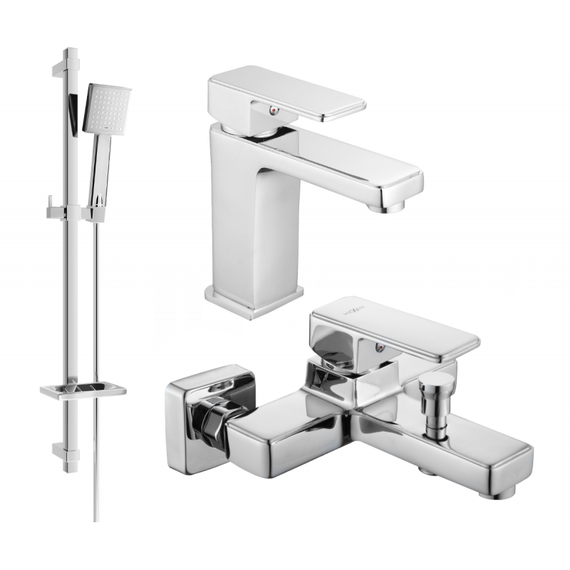 Mexen Cetus DQ45 zestaw wannowy, chrom - 744303DQ45-00