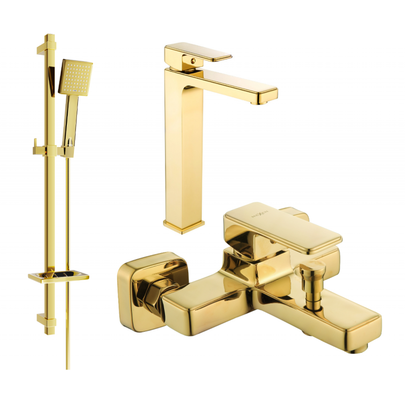 Mexen Cetus DQ45 zestaw wannowy, złoty - 744313DQ45-50