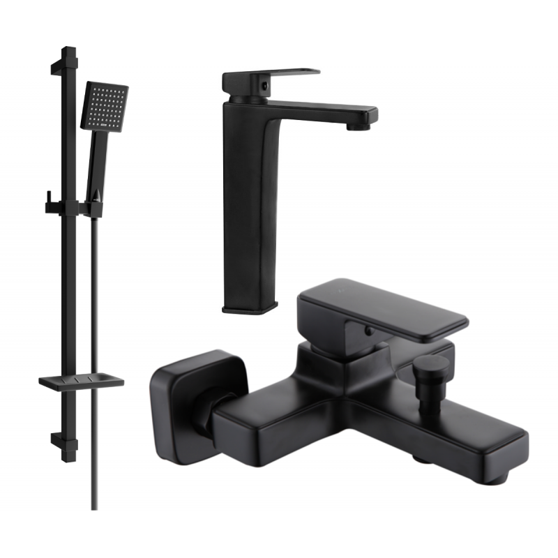 Mexen Cetus DQ45 zestaw wannowy, czarny - 744313DQ45-70