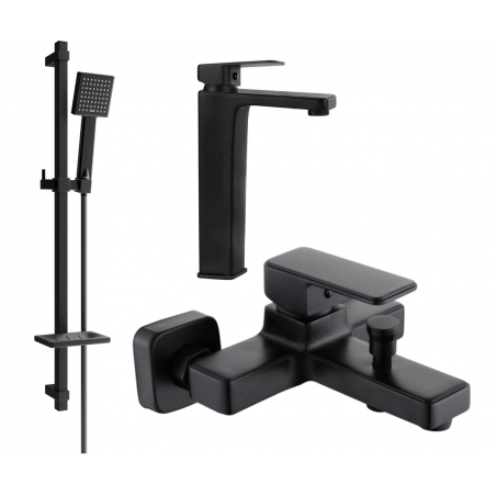 Mexen Cetus DQ45 zestaw wannowy, czarny - 744313DQ45-70