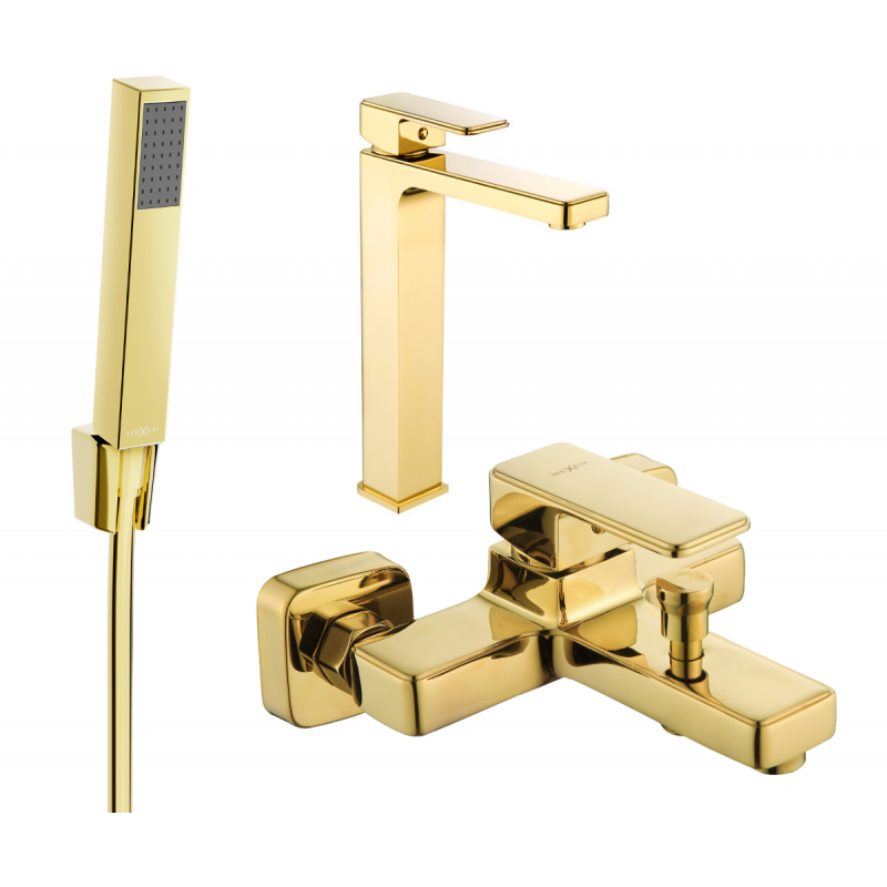 Mexen Cetus R77 zestaw wannowy, złoty - 744313R77-50