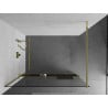 Mexen Kioto+ ścianka prysznicowa z półką Walk-in 85 x 200 cm, transparent, złota - 800-085-121-50-00