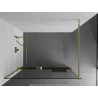 Mexen Kioto+ ścianka prysznicowa z półką Walk-in 95 x 200 cm, transparent, złota - 800-095-121-50-00