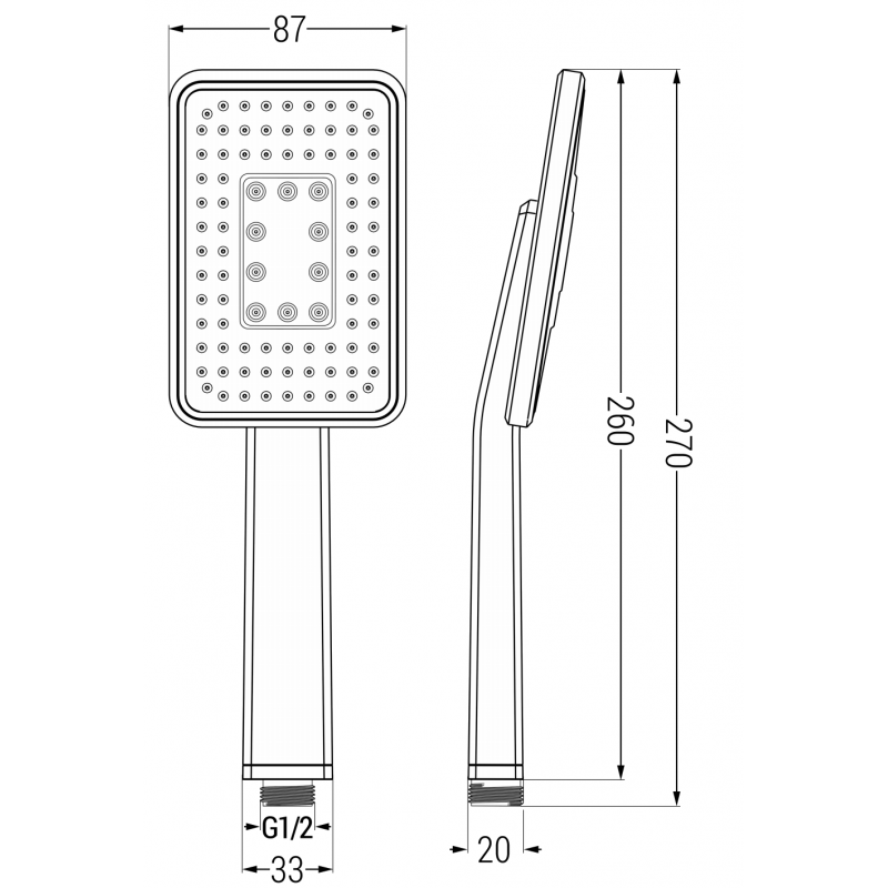 Mexen R-54 rączka prysznicowa 1-funkcyjna, biała/chrom - 79554-21