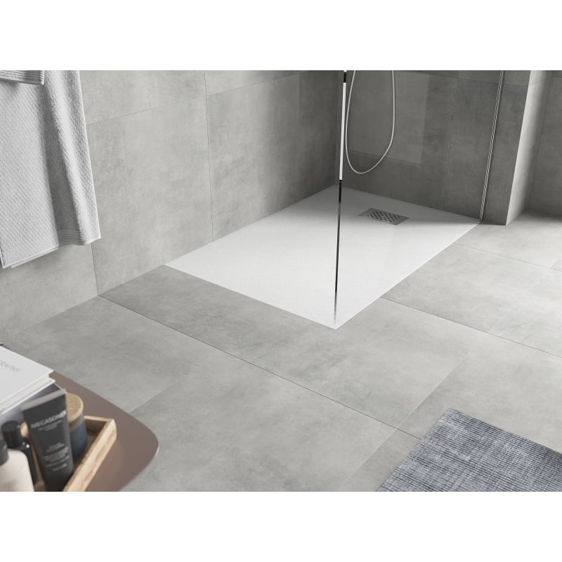 Mexen Hugo brodzik prostokątny SMC 120 x 70 cm, biały, maskownica inox - 42107012-X