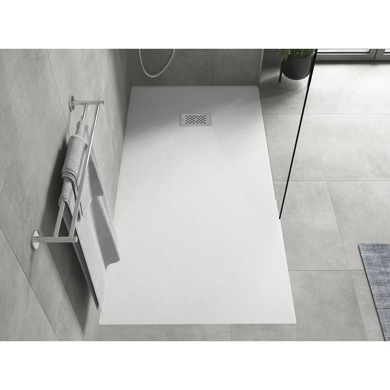 Mexen Hugo brodzik prostokątny SMC 180 x 80 cm, biały, maskownica inox - 42108018-X