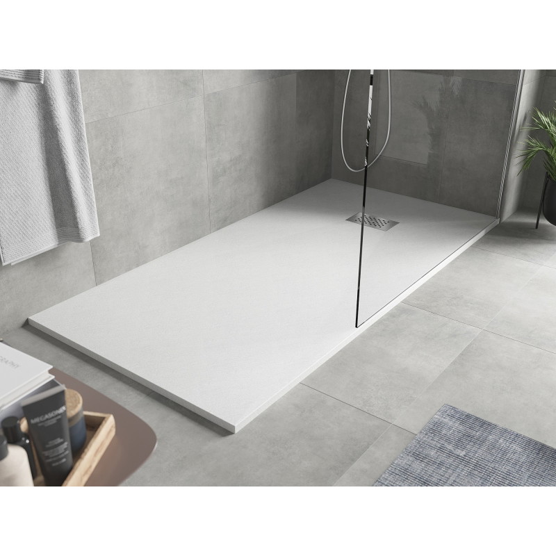 Mexen Hugo brodzik prostokątny SMC 170 x 80 cm, biały, maskownica inox - 42108017-X