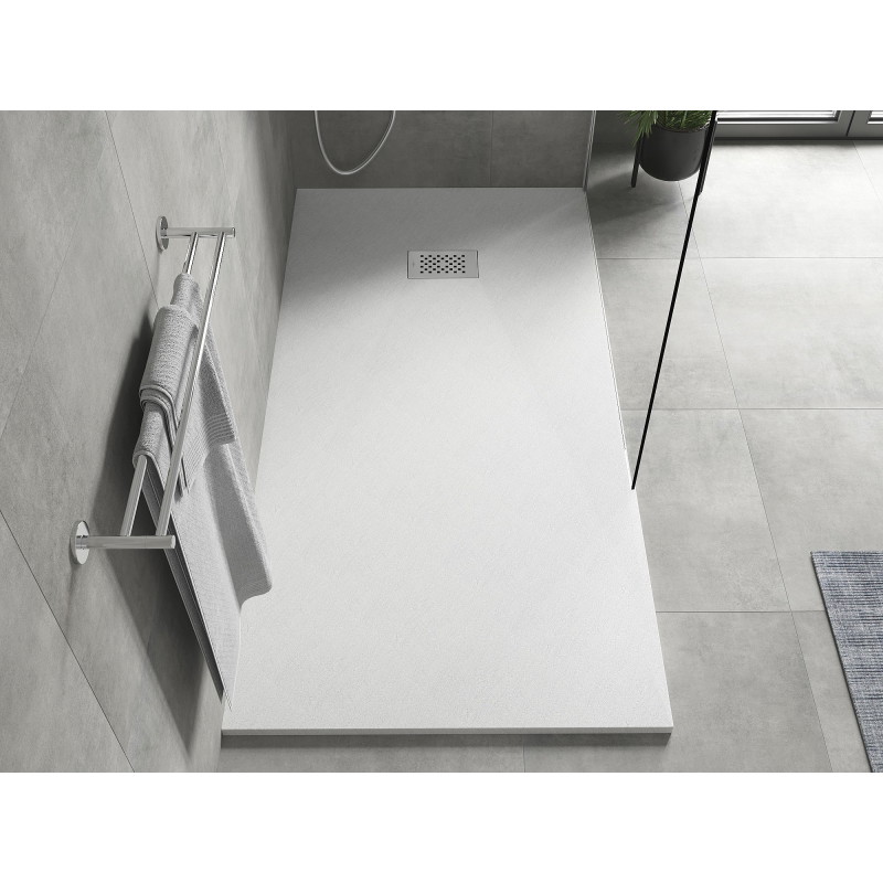 Mexen Hugo brodzik prostokątny SMC 180 x 80 cm, biały, maskownica inox - 42108018-X
