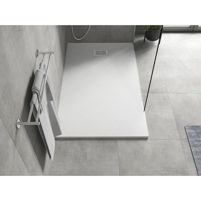 Mexen Hugo brodzik prostokątny SMC 140 x 90 cm, biały, maskownica inox - 42109014-X